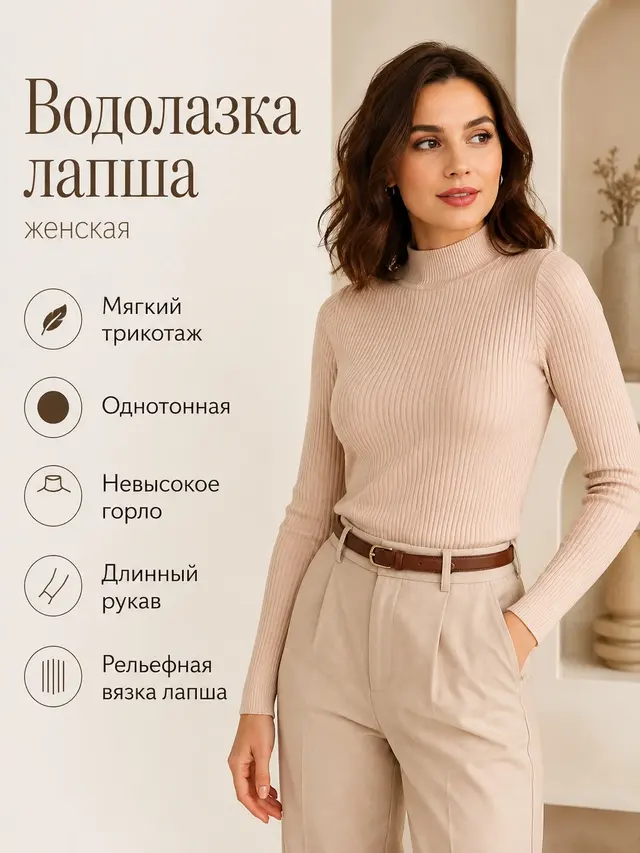 Водолазка лапша с невысоким горлом — фото 2