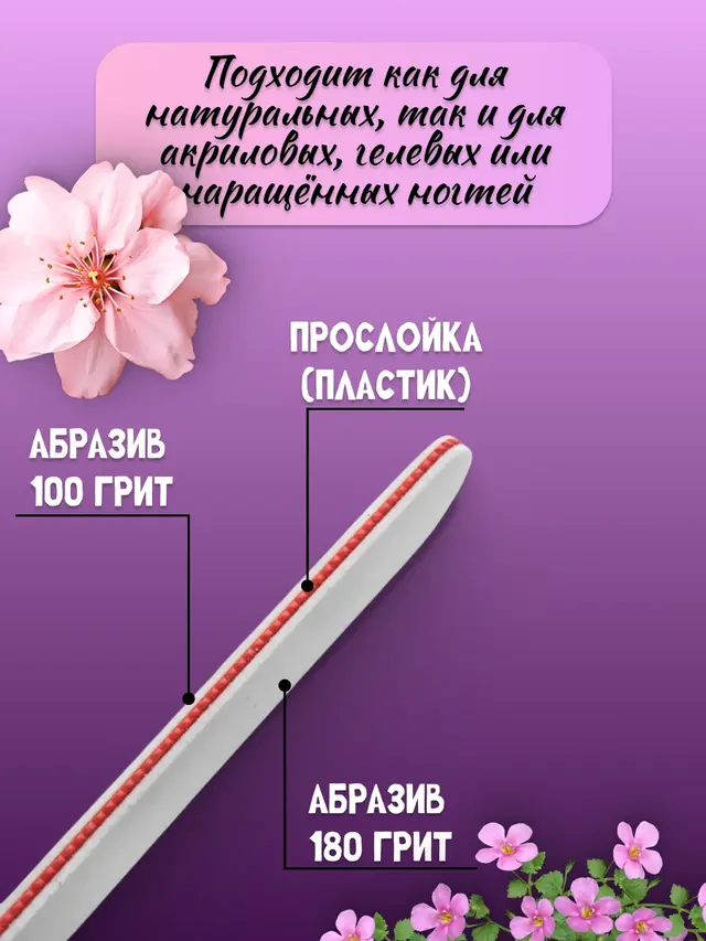 Профессиональная пилка для ногтей 100/180 грит — фото 3