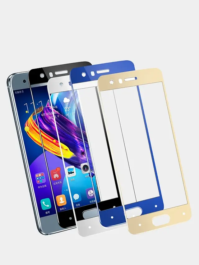 Стекло защитное 6D Huawei Honor 7С Pro, 7x, 9, 9 lite, P9, P10, P10 Pro, P20, P20 Pro