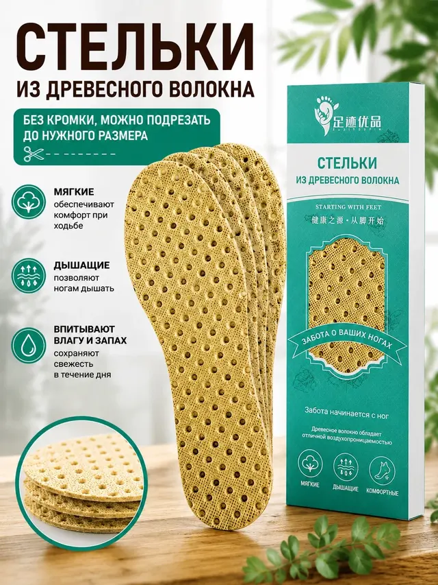 Стельки для обуви ароматизированные, антибактериальные против запаха и пота — фото 4