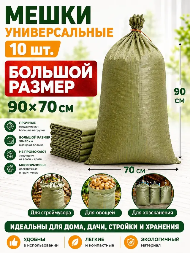 Мешки для строительного мусора, мешки для картошки, универсальные мешки из полипропилена