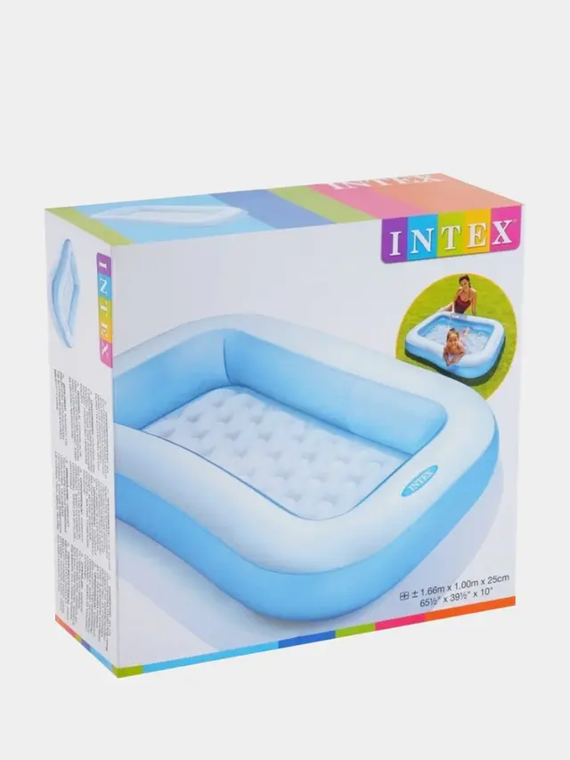 Бассейн INTEX Rectangular Baby, 166*100*28 см — фото 4