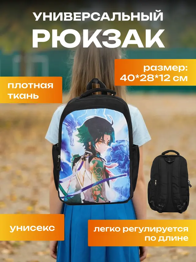 Рюкзак детский, подростковый, школьный с принтом аниме — фото 2