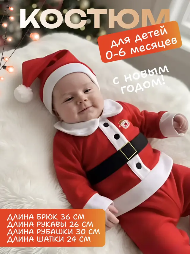 Карнавальный костюм для малышей! Новогодний костюм! Для детей 0-6месяцев