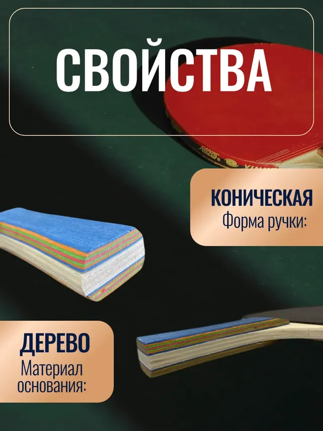 Ракетка для настольного тенниса, для начинающих игроков — фото 3
