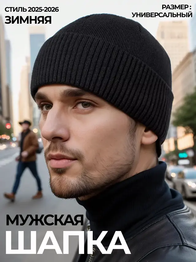 Шапка мужская универсальная зимняя