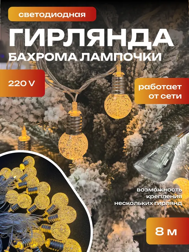 Новогодняя гирлянда с фигурками. Гирлянда на елку — фото 2
