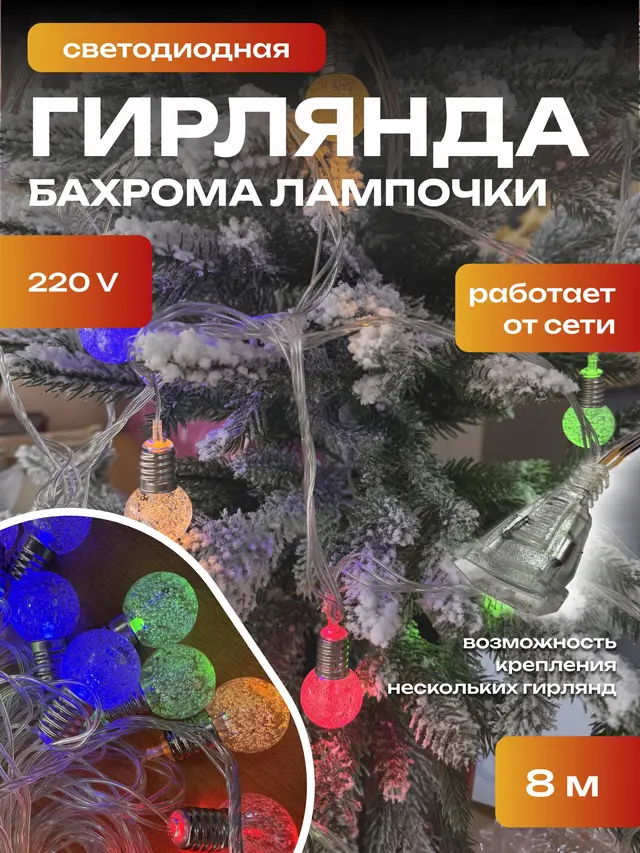 Новогодняя гирлянда с фигурками. Гирлянда на елку — фото 3