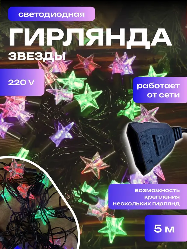 Гирлянда новогодняя, фотозона, гирлянда на елку — фото 4